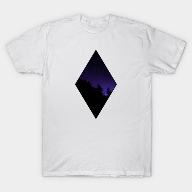 Starry Purple T-Shirt by irbehardcore